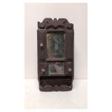 Antique Tramp Art Wall medicine cabinet