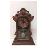 Antique Ingram Walnut Shelf Clock with Alarm