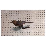 Antique Wood Folk Art Bird on Tree Branch