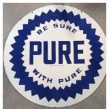 48' Round Pure Gasoline Porcelain sign