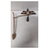 Vintage Folk Art Carved wood bird on a branch