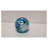 Vintage Blue Iridescent Art Glass paper weight