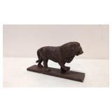 Vintage Folk Art Carved Wood Lion