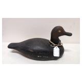 Vintage carved black wood duck Decoy