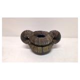 Vintage Hobo / tramp art bottle cap candle holder