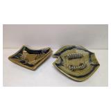 Two MCM USA California Pottery Ashtrays