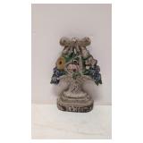 Cast Iron Basket of flowers door stop