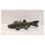 Vintage hand made Folk Art  Wood Ice Fishing Fish