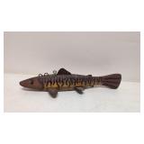 Vintage Hand Painted Folk At Wood Ice Fishing Lure
