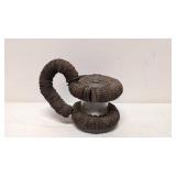 Vintage Tramp Art / Hobo Art Bottle Cap jar / vae