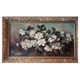 Antique Oil painting 'Magnolia Blooms'