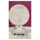 Antique Round wicker Tilt Top table
