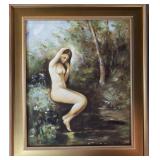 Nude Painting Oil on Canvas sisgned Corot