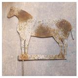 Antique Metal Horse Weathervane Topper