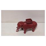 Vintage Cast Iron Red Elephant mechanical bank