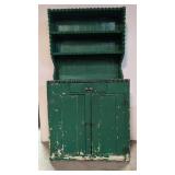 Primitive folk Art Green Step Back Hutch