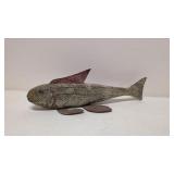 Vintage Folk Art Carved wood fish weaher vane top