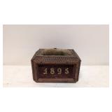 Tramp Art 1895 pin Cushion metal K. S. Initials