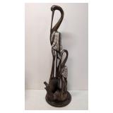 Tall Wood Carved Balikraft Cranes Figures