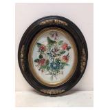 Vintage Reverse Painting oval framed