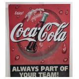 large Enjoy Coca Cola metal sign