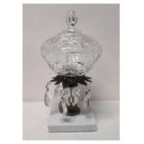 Crystal Candy Dish withg lid, Prisms and marble be