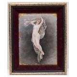 Nude hand painting on Porcelain Tile Framed