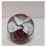 Vintage compressed bubbles & Lillies paper weight
