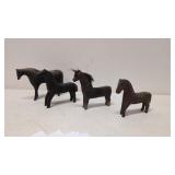 (4) German primitive Folk Art wood horses