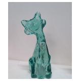 Fenton Teal Art Glass Alley Cat