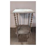 Antique 2 Tier Shabby - Chic Spool Side Table