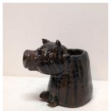 Hand Molded Clay Pottery Pig planter
