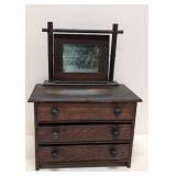 Antique Wooden Folk Art 3 drawer dresser