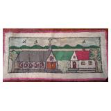 Antique American hook / rag rug