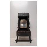 Antique Folk Art Wall Shelf Mirror, Comb Box