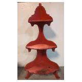 Antique Orange wood folk art corner shelf planter