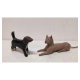 Two Vintage Folk Art Dogs