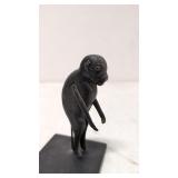 Vintage Folk Art Wood Monkey /Ape on stand