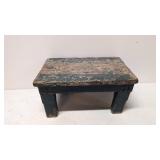 Primitive Green Wood Step Stool