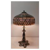 Vintage leaded glass table lamp