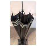 Vintage metal umbrella shaped holder & hat pole