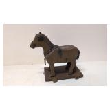 Antique American Folk Art pair horses pull toy