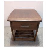 Mid Century Modern Lane Walnut Sleigh Leg Side tae