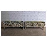 Two Antique matching cast iron planters