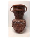 Large hand sculptured Terra Cotta Floor Vase