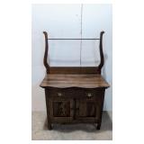 Antique Oak Washstand with towel bar