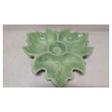 Vintage leaf design chip & diip serving dish