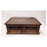 Antique counter top spool cabinet desk