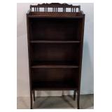 Antique dark oak bookcase 3 shelves