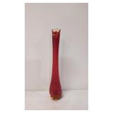 Vintage Red Amberina Swung Vase